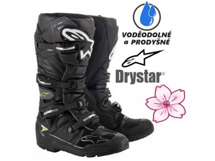 dámské enduro boty ALPINESTARS TECH 7 ENDURO DRYSTAR, černá/šedá/žlutá fluo