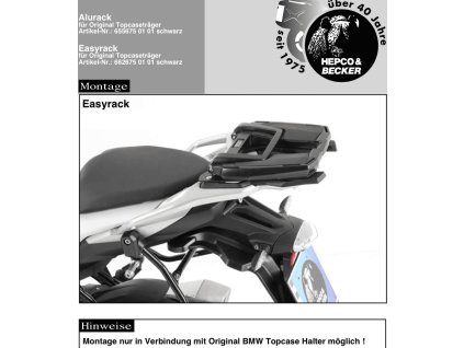 nosič horního kufru HEPCO&BECKER Easyrack černý pro originální nosič BMW pro BMW S 1000 XR (2015-2019)