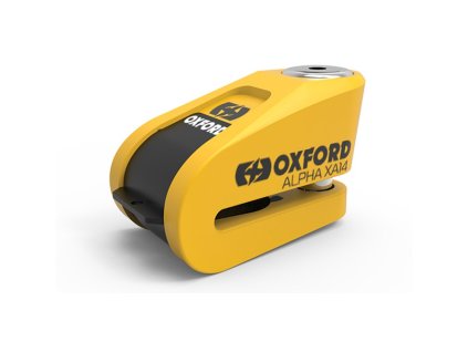 zamek kotoucove brzdy alpha alarm xa14 oxford integrovany alarm zluty cerny prumer cepu 14 mm i199644