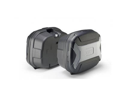 sada 2 kufrů GIVI TRK35BN Lite Trekker černý s hliníkovým plastovým víkem (Monokey) TRK35BNPACK2