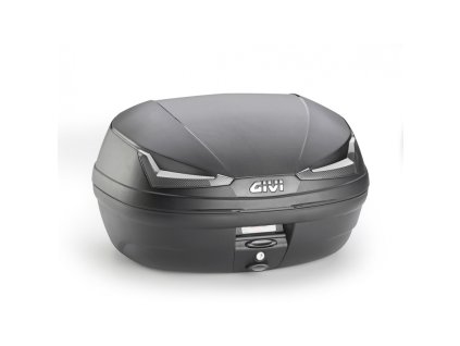 horní kufr GIVI E455NT SIMPLY IV černý (Monolock s vlastní plotnou), čiré odrazky, objem 45 litrů