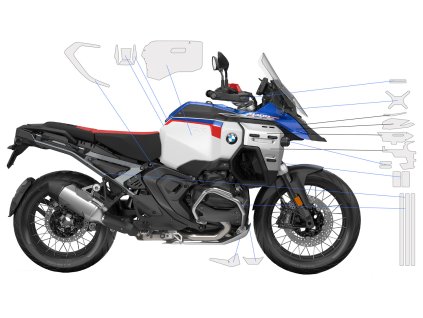 kompletní ochranná sada laku WUNDERLICH PremiumShield pro BMW R 1300 GS Adventure (24 - ) - barevná varianta Trophy + Triple Black