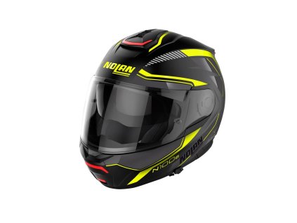 moto přilba Nolan N100-6 Surveyor N-COM 22, černá/žlutá fluo