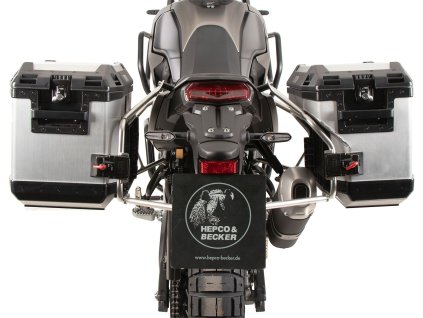 sada kufrů včetně nosiče Xplorer HEPCO&BECKER Xplorer 40/37l stříbrné pro Yamaha Ténéré 700 (2025-)