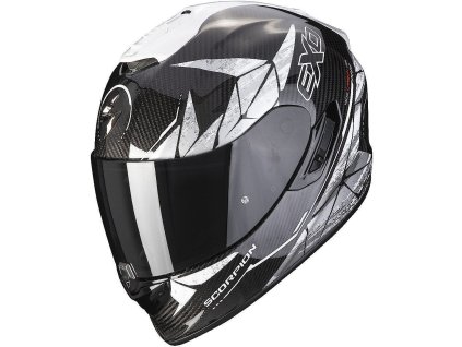 moto přilba SCORPION EXO-1400 EVO CARBON AIR ARANEA černo/bílá