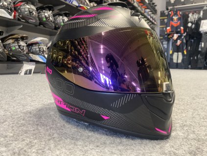 moto přilba SCORPION EXO-1400 EVO CARBON AIR KYDRA černo/růžová