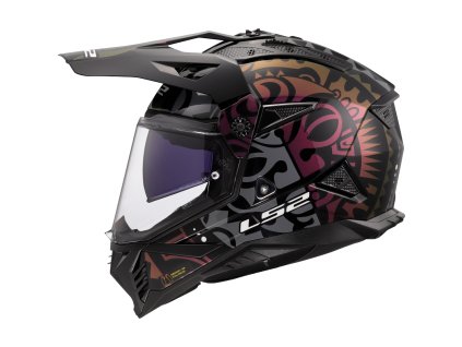 enduro přilba LS2 MX702 PIONEER II RANGI 06, black/chameleon