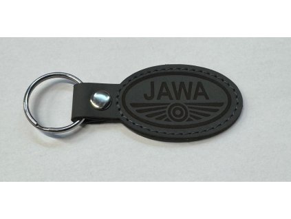 kožená klíčenka JAWA, tmavě šedá