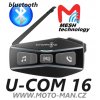 U COM 16 , UCOM16 INTERCOM, INTERKOM NA MOTORKU S MESH I BLUETOOTH KOMUNIKACE NA MOTORKU