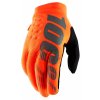 MX rukavice 100% BRISKER fluo oranžová/černá