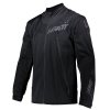 Enduro bunda Leatt Moto 4.5 Lite je skvělá lehká enduro bunda z pružného komfortního SoftShell materiálu s možností odepnutí rukávů.  Every day is riding day when you are wearing this jacket!  Lightweight, water-resistant and breathable, this off-road jacket is made of a four-way stretch softshell material with large, zippered ventilation and removable arms to keep you cool even on the hottest days.  The abrasion and cut resistant Brush Guard protective film reinforce an already durable elbow and shoulder panel made of 1000D nylon.  The tailored waist-length fit is designed to work with or without body armor, and the collar works with or without our Leatt neck brace.  Lightweight, water-resistant and stretch soft-shell 10.000mm/10.000g/m² waterproof/breathable material Large ventilation with two-way zips and pockets Pre-curved, zip-off arms Dirt, water and stain resistant fabric coating Tailored cut for off-road riding with or without body armor Reinforced with 1000D shoulder and elbow panels Brush Guard fabric protection over elbows Neck collar that works with: Neck brace over the collar Collar around the neck brace Neck brace covered by the collar No neck brace Rear reflective safety prin