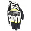 moto rukavice ALPINESTARS SMX-2 AIR CARBON 2022, černé/bílé/žluté fluo