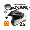 Schuberth C5 BÍLÁ helma přilba integralní, vyklopná,modulární, motorkářská helma na motorku v akci s intercomem interkomem ,výhodná sada, turistická adventure helma,česká tricolora , hp packet