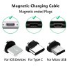 6Pcs Magnetic Tips Universal for Round Magnetic Cable Micro USB Type C Magnet Replacement Parts Mobile