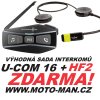 INTERKOM INTERCOM PRO MOTORKÁŘE NA MOTORKU, U COM 16 INTERPHONE PRO DVA , AKCE SADA OBSAHUJE HF2 ZDARMA