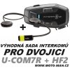 INTERKOM INTERCOM PRO MOTORKÁŘE NA MOTORKU, U COM 7R INTERPHONE PRO DVA , AKCE SADA OBSAHUJE HF2 ZDARMA