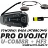 INTERKOM INTERCOM PRO MOTORKÁŘE NA MOTORKU, U COM 8R INTERPHONE PRO DVA , AKCE SADA OBSAHUJE HF2 ZDARMA