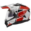 enduro přilba LS2 MX702 PIONEER II HILL 06, white/red