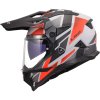 enduro přilba LS2 MX702 PIONEER II BLOCK 06, matt black/red neon/white