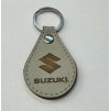 kožená klíčenka SUZUKI, šedá