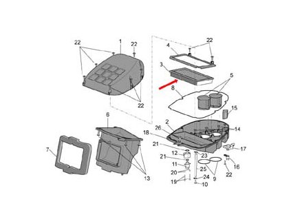 Vzduchový filtr Aprilia RSV 1000 2004 , Tuono 2006 , RSV4