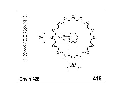 Řetězové kolečko JTF 416