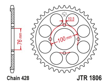 101513 1 jt jtr1806 47 zadni kolecko rozeta 47 zubu 428 suzuki vl 125 intruder 00 07