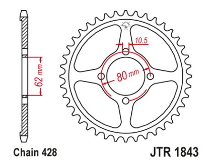 101576 1 jt jtr1843 49 zadni kolecko rozeta 49 zubu 428