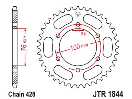 101582 1 jt jtr1844 40 zadni kolecko rozeta 40 zubu 428 yamaha yzf 125r 08 15 mt 125 15 16 4