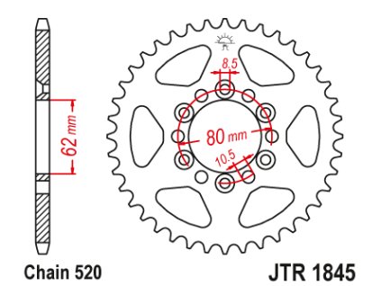 101585 jt jtr1845 37 zadni kolecko rozeta 37 zubu 520