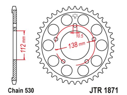 101615 1 jt jtr1871 50 zadni kolecko rozeta 50 zubu 530