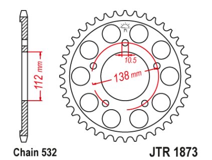 101621 jt jtr1873 48 zadni kolecko rozeta 48 zubu 532 yamaha yzf r6 99 02