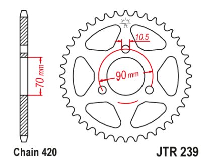 101996 jt jtr239 42 zadni kolecko rozeta 42 zubu 420