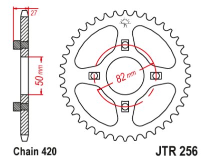 102212 1 jt jtr256 33 zadni kolecko rozeta 33 zubu 420