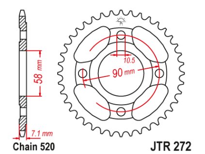 102395 1 jt jtr272 31 zadni kolecko rozeta 31 zubu 520