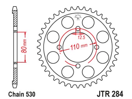 102443 1 jt jtr284 46 zadni kolecko rozeta 46 zubu 530 honda cb 650 z a b c 79 82