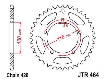 102563 1 jt jtr464 49 zadni kolecko rozeta 49 zubu 420