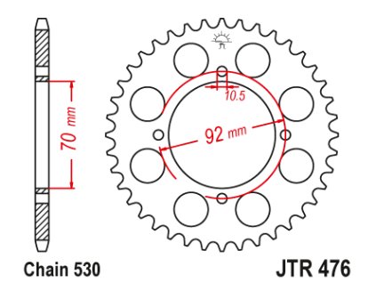 102716 1 jt jtr476 40 zadni kolecko rozeta 40 zubu 530