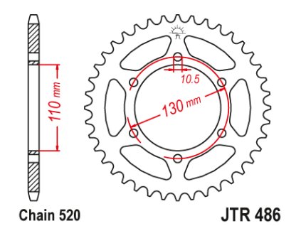 102761 1 jt jtr486 38 zadni kolecko rozeta 38 zubu 520 kawasaki zr 550 zephyr 91 00