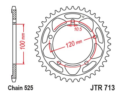 103301 1 jt jtr713 41 zadni kolecko rozeta 41 zubu 525 aprilia rsv 4rf 15 17 rsv4 rr 16 17 tu