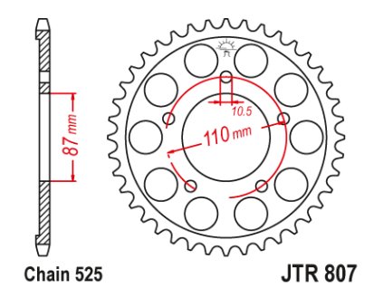 103478 1 jt jtr807 48 zadni kolecko rozeta 48 zubu 525 suzuki gsf 650 bandit 07 15 gsx 650 f 0