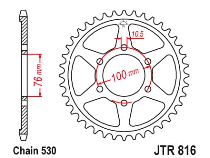 103682 1 jt jtr816 43 zadni kolecko rozeta 43 zubu 530 suzuki gsxr1100 gsxr750 92 95