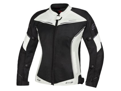 104591 damska moto bunda ozone jet ii cerna seda textilni letni bunda xxl