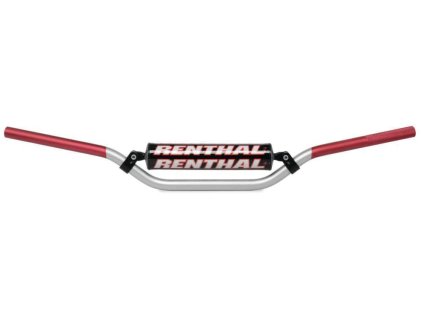 112412 renthal riditka 7 8 cala 22mm mx handlebar silver red rc padded barva stribrna cer