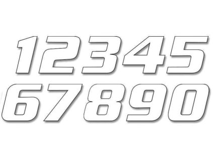 124895 blackbird startovni cislo 25cm x 20cm sikme barva bila cislo 8 3 ks