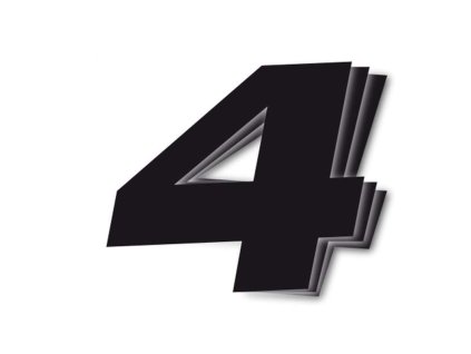 124910 blackbird startovni cislo 25cm x 20cm sikme barva cerna cislo 4 3 ks