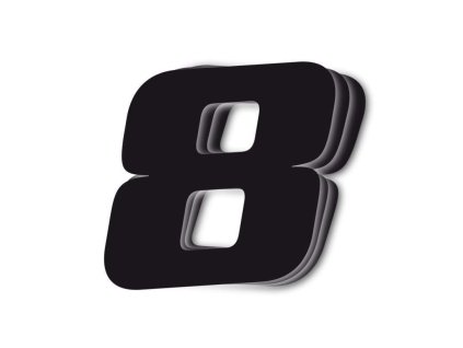 124919 blackbird startovni cislo 25cm x 20cm sikme barva cerna cislo 8 3 ks