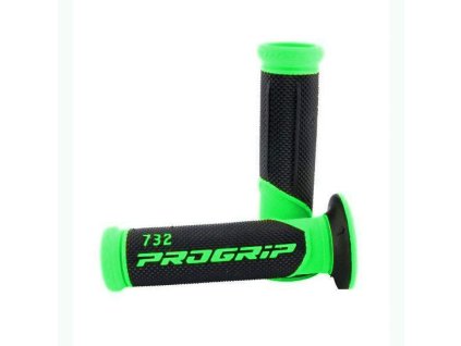 135476 progrip gripy pg732 road 22 25mm delka 125mm barva zelena fluo cerna dvoudilne 732