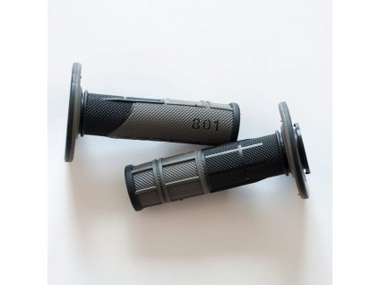 135773 progrip gripy pg801 off road 22 25mm delka 115mm barva cerna seda dvoudilne pg801b