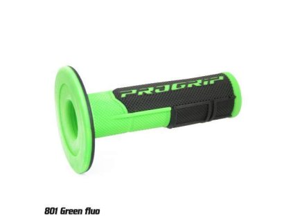 135800 progrip gripy pg801 off road 22 25mm delka 115mm barva zelena fluo cerna dvoudilne